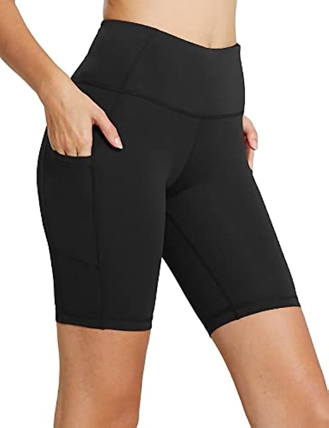 BALEAF Women’s 8"/ 7"/ 5" High Waist Biker Shorts Workout Yoga Running Gym Compression Spandex Shorts Side Pockets