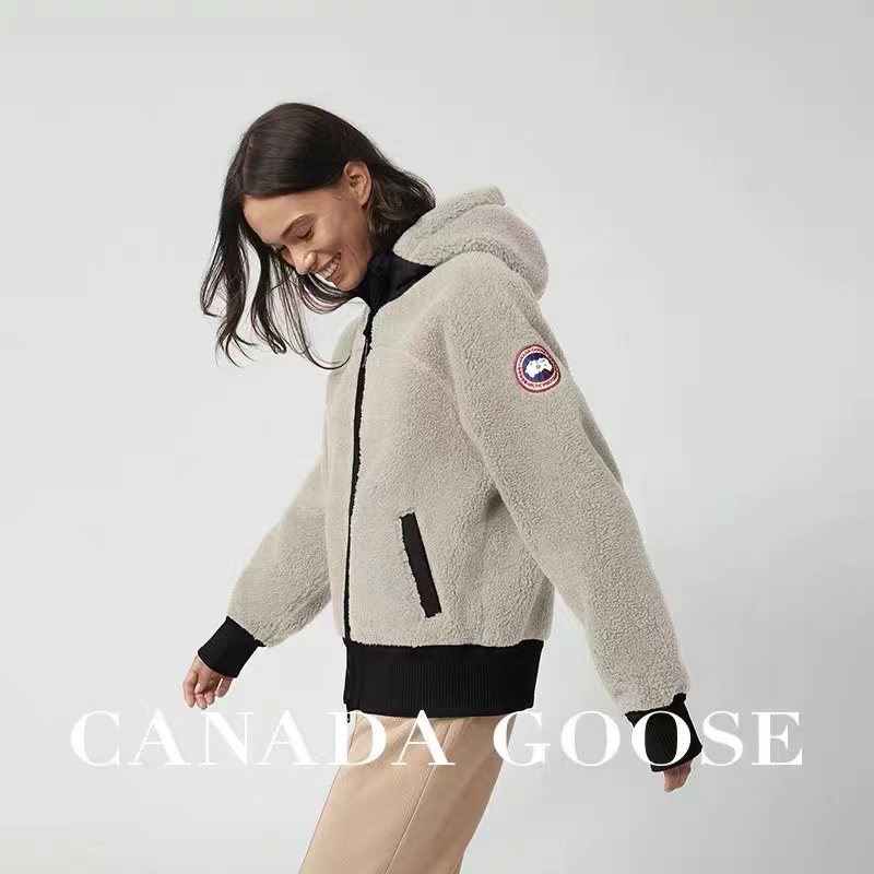 Canada Goose Women’s Padded Warm Hooded Lambswool Jacket Men’s Windproof Jacket