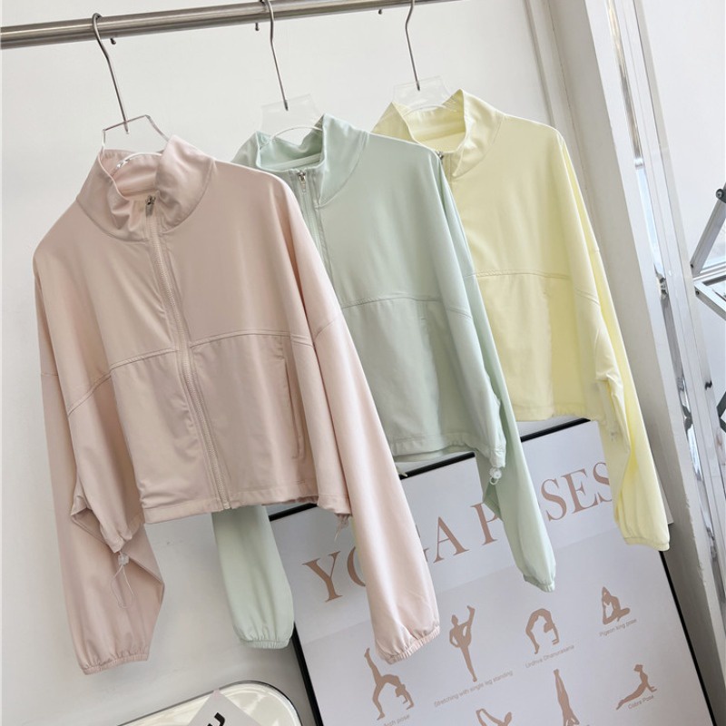 【YOGATRUTH】sports Top Standing Collar Cool Sunscreen Women’s Fitness Jacket Loose Breathable