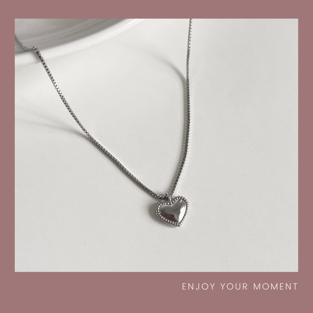 MOMENT’ | S925 sliver Korean-style heart shape design necklace