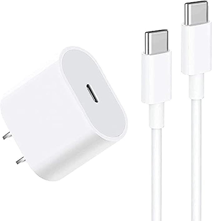 20W USB C Fast Charger for iPad Pro 12.9, iPad Pro 11 inch 2021/2020/2018, iPad Air 5th/4th 10.9 inch 2022/2020, iPad Mini 6 Generation 2021, PD Wall Charger with 6.6foot USB C to C Charging Cable