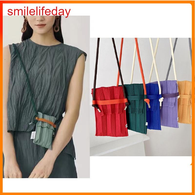 Macaron Pleated Shoulder Bag Crossbody Bag Women’s Mini Mobile Phone Bag