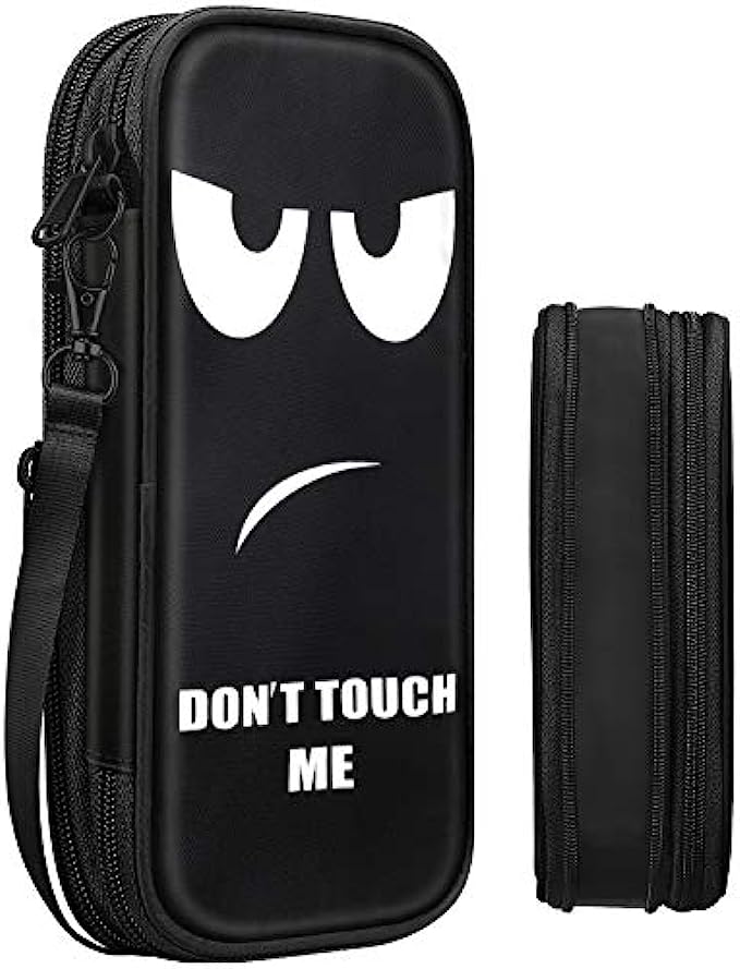 FINPAC Expandable Pencil Case, Large Capacity Pencil Box, Pen Pouch Stationery Storage Organizer for Teen High School Students, Pen Bag Office Supply, Don’t Touch