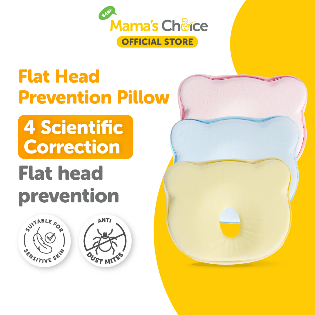 Mama’s Choice Flat Head Prevention Pillow (Head shaping organic memory foam baby and infant pillow)
