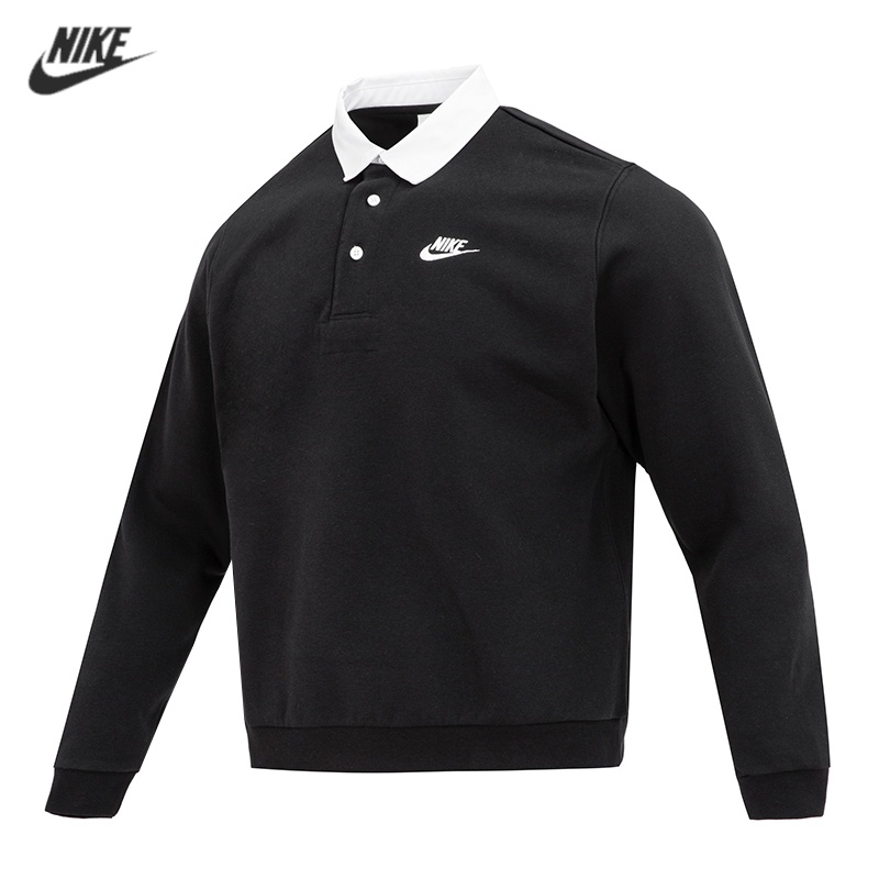 【Ready Stock】100%Authentic Nike Men’s Embroidered Logo Sports Casual Sweatshirt Lapel Knit Polo Shirt Long Sleeve DX0538-063-010